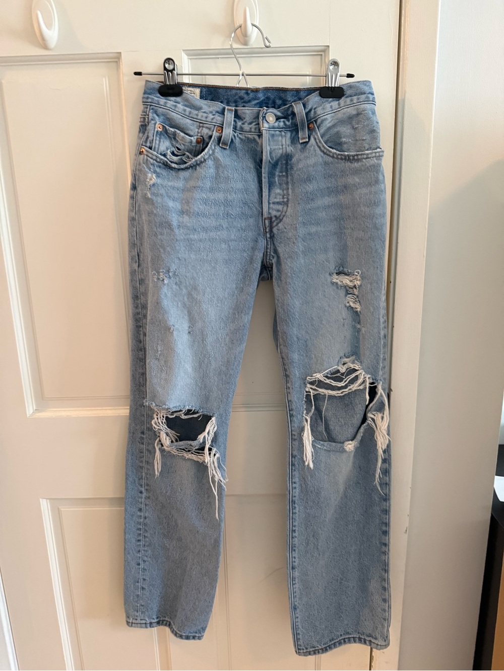 Levi's Light Blue Distressed Relaxed Jeans